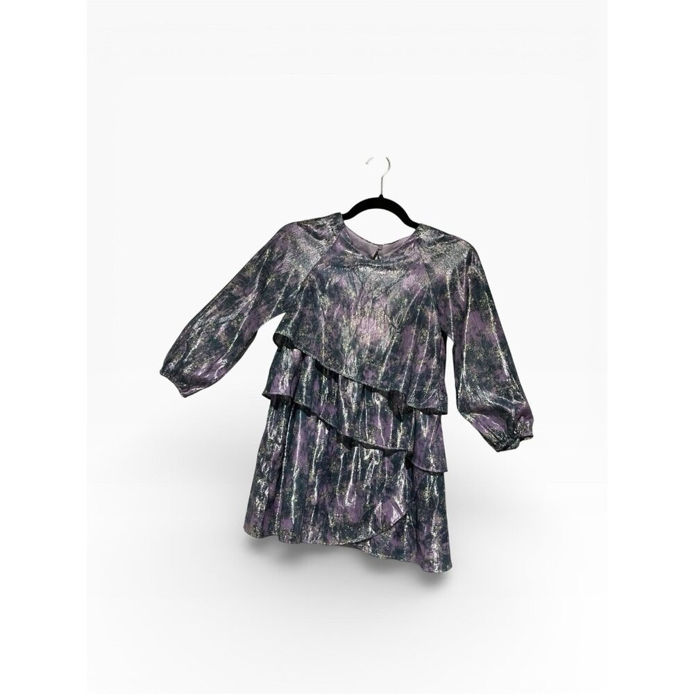 Zara Girls Dress‎ 9 Purple Party Formal Knee Length Metallic Look